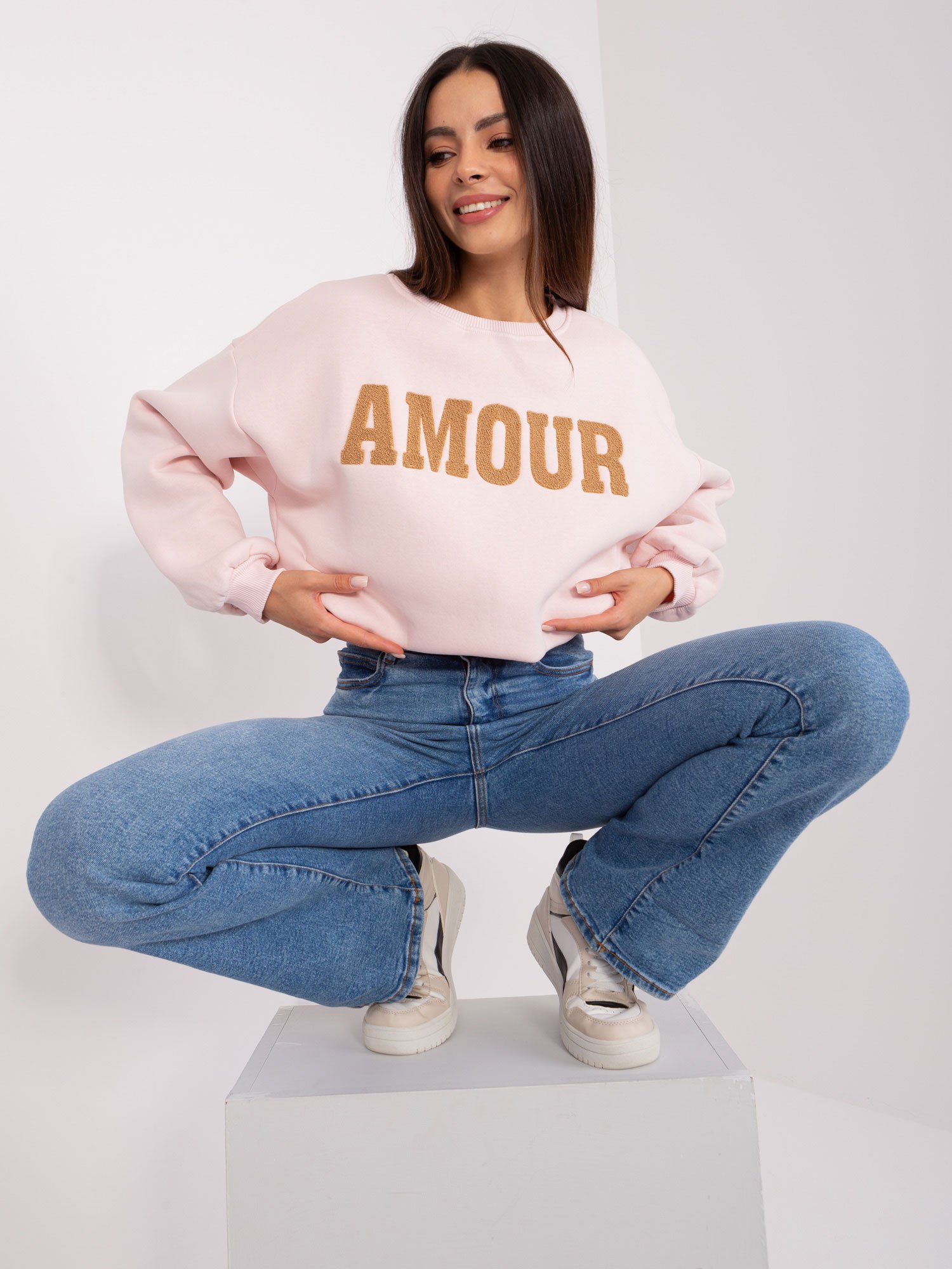 Light Pink Hoodie With Inscription