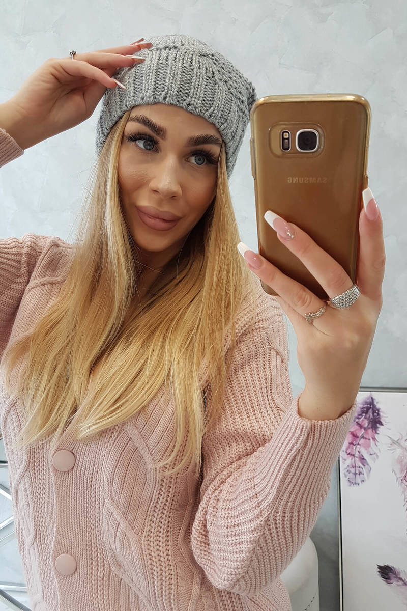 Beanie with fleece Karolina K243 grey