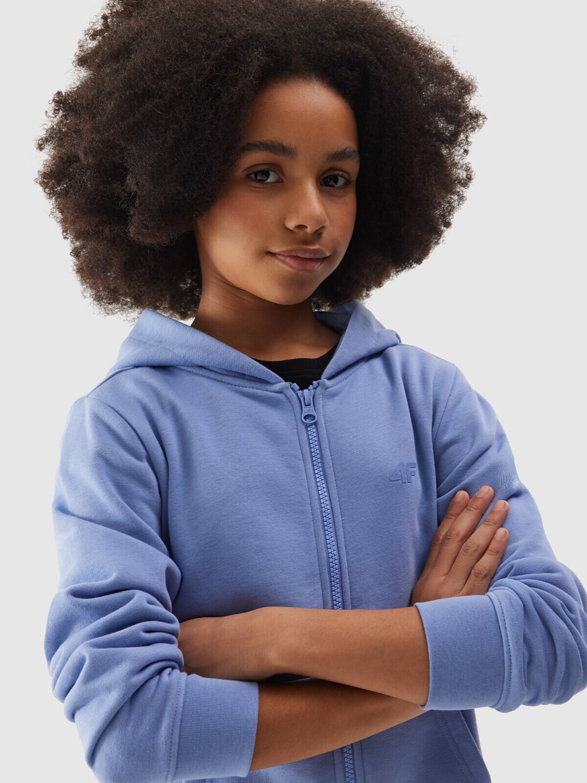 Girls' Sweatshirt with Hood 4F - Navy Blue