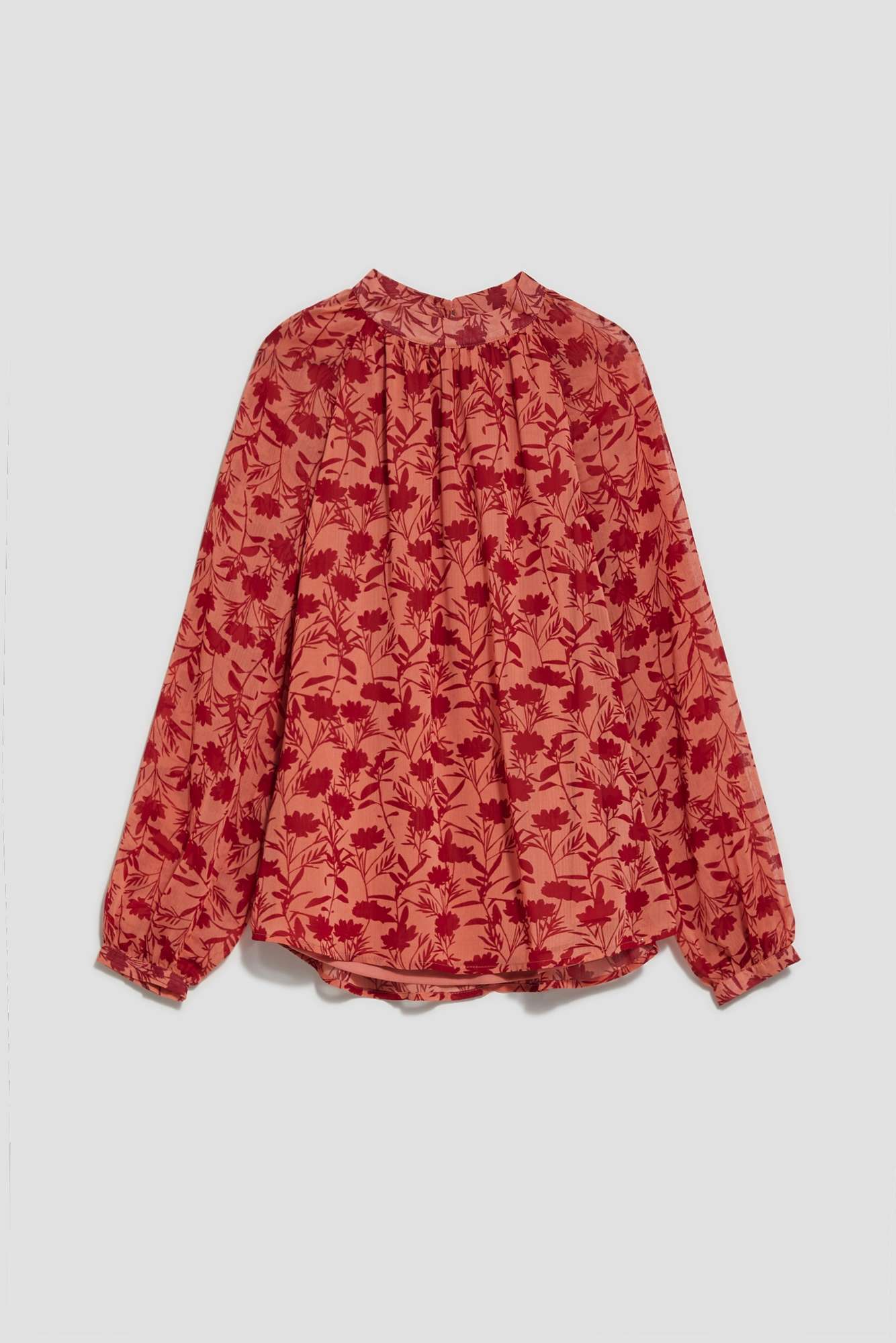 Shirt with floral collar