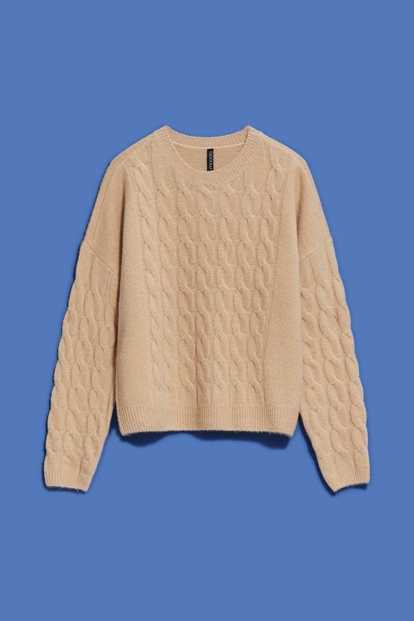 Sweater with decorative knit - beige