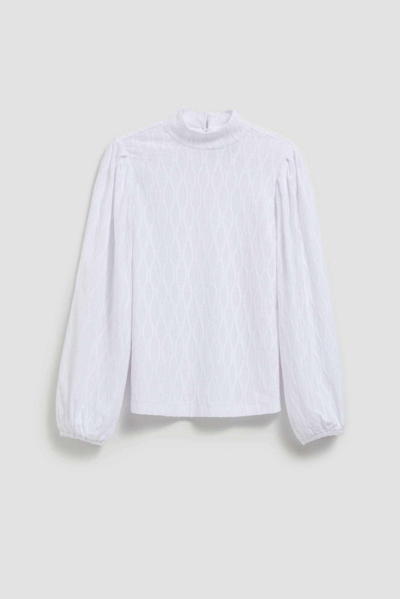 Turtleneck blouse with puff sleeves