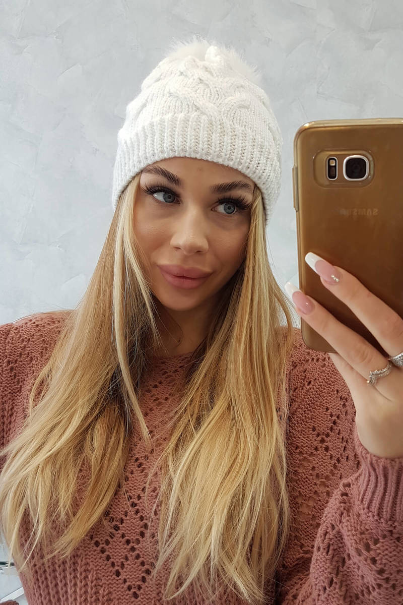 Beanie with fleece Ela K242 white