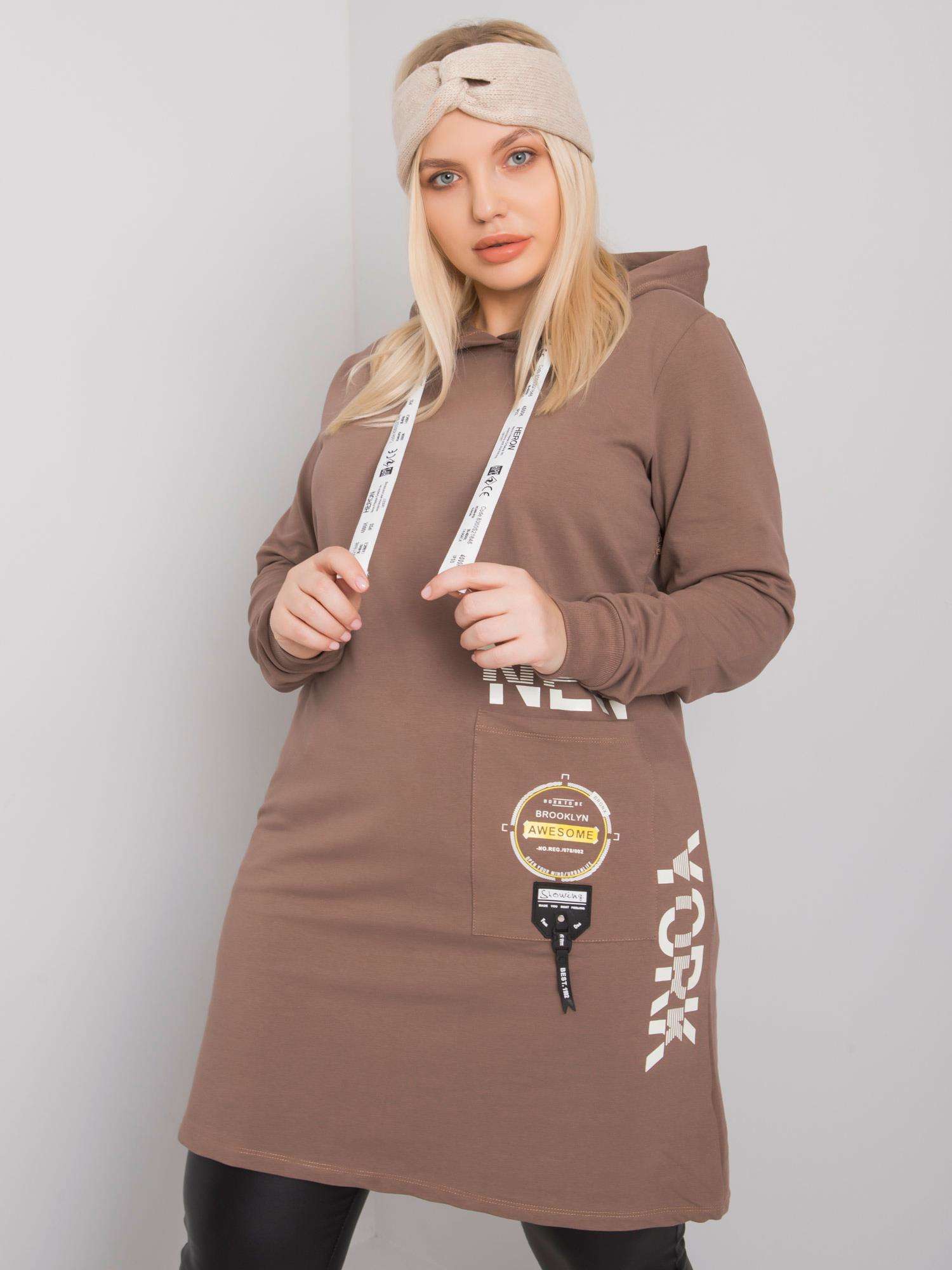 Plus The Size Of A Brown Cotton Tunic