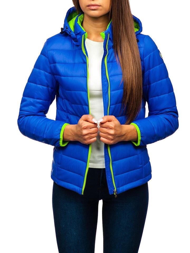 Women's Quilted Jacket AB054 - Blue,