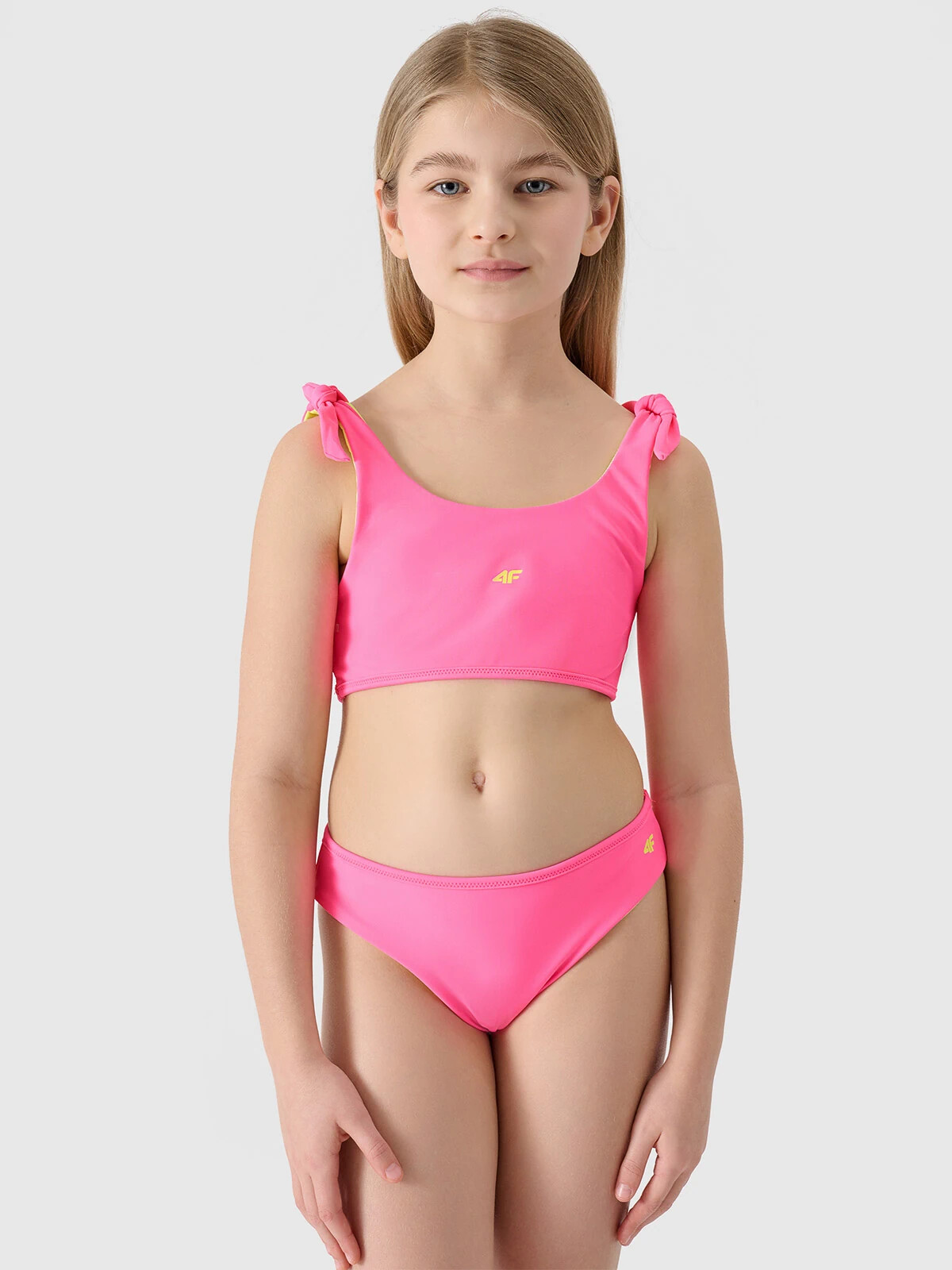 Girls' 2-piece swimsuit 4F - green/pink