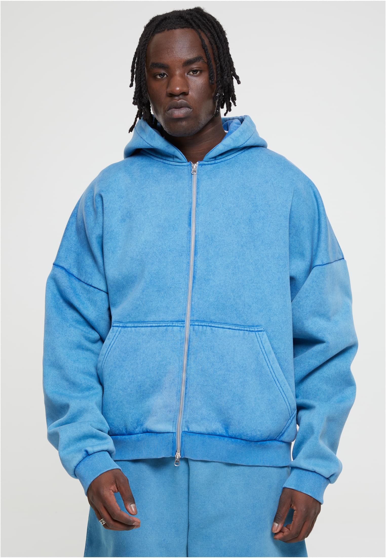 Levně Heavy Stone Washed 90's Zip Hoodie royal