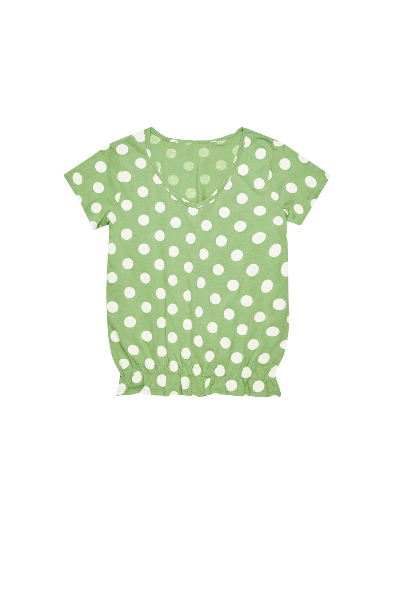 Polka dot blouse with a V-neck