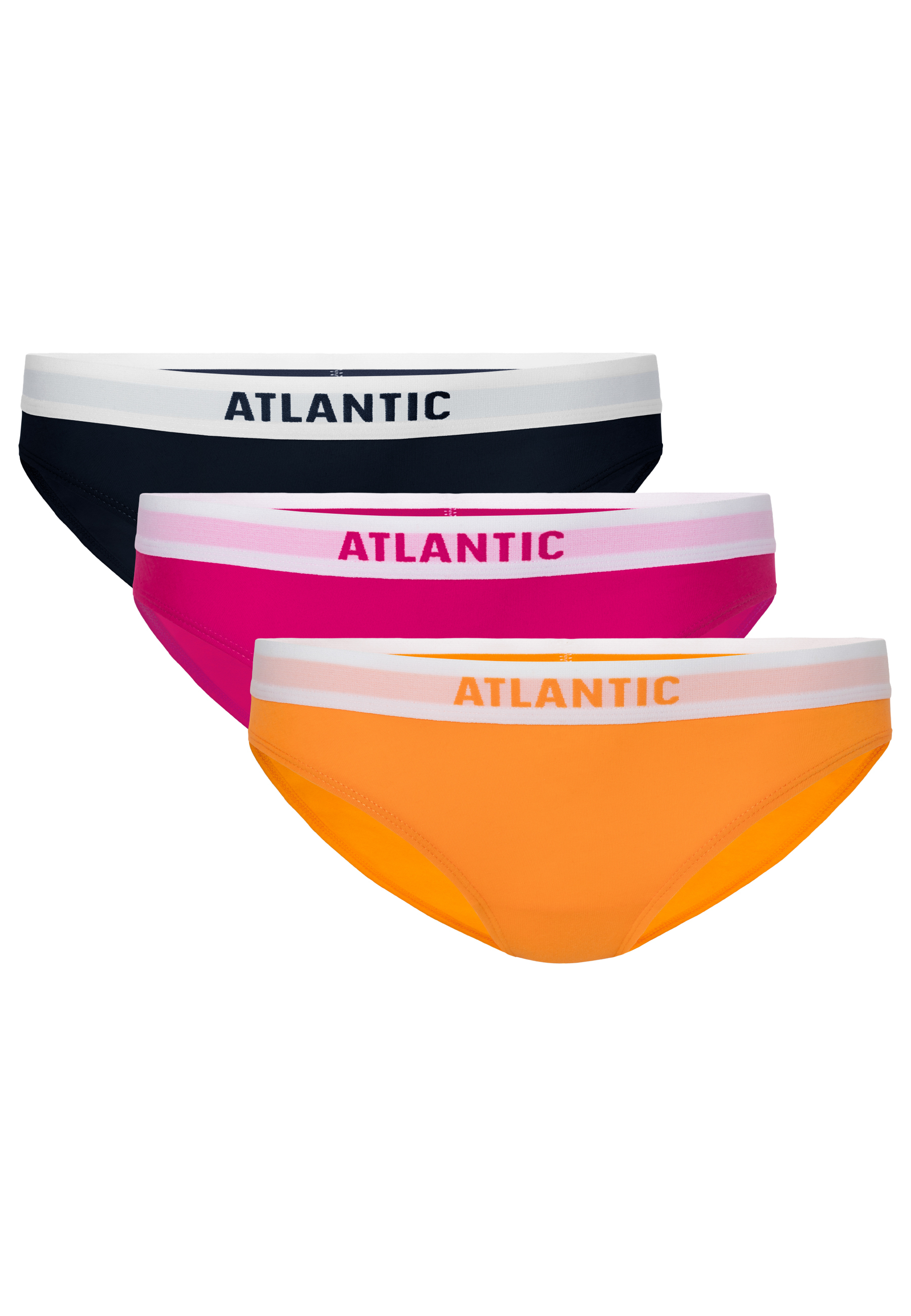 Women's Bikini Panties ATLANTIC 3Pack - navy blue, pink, orange