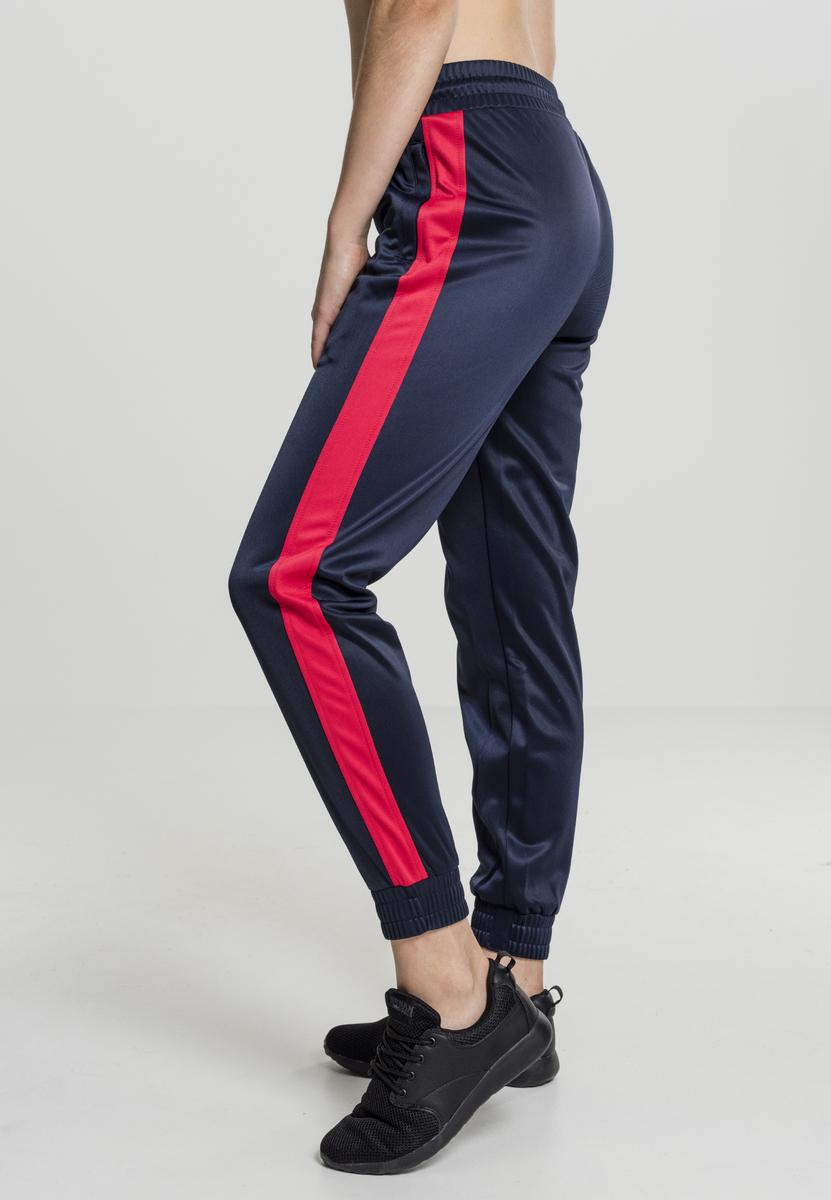 Doamnelor Cuff Track Pantaloni bleumarin / foc roșu