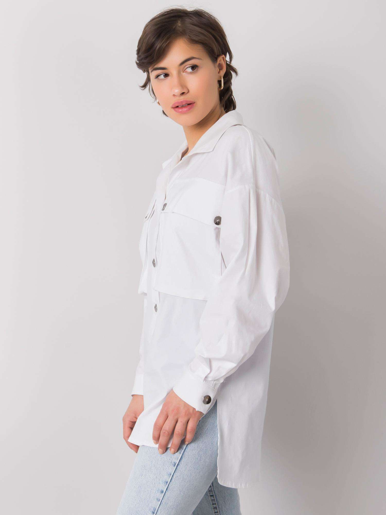 Levně Bílá košile s kapsami Elora RUE PARIS
