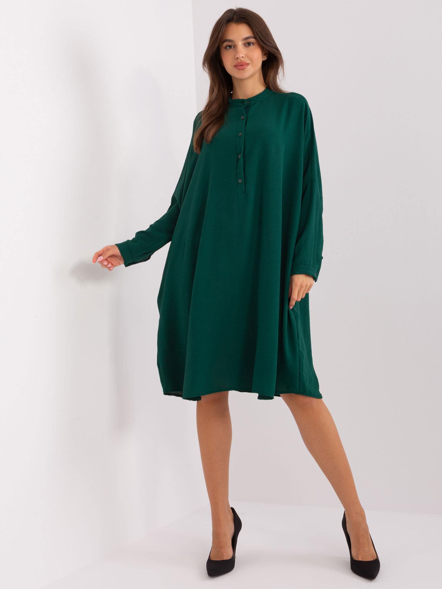 Dark Green Oversize Midi Dress