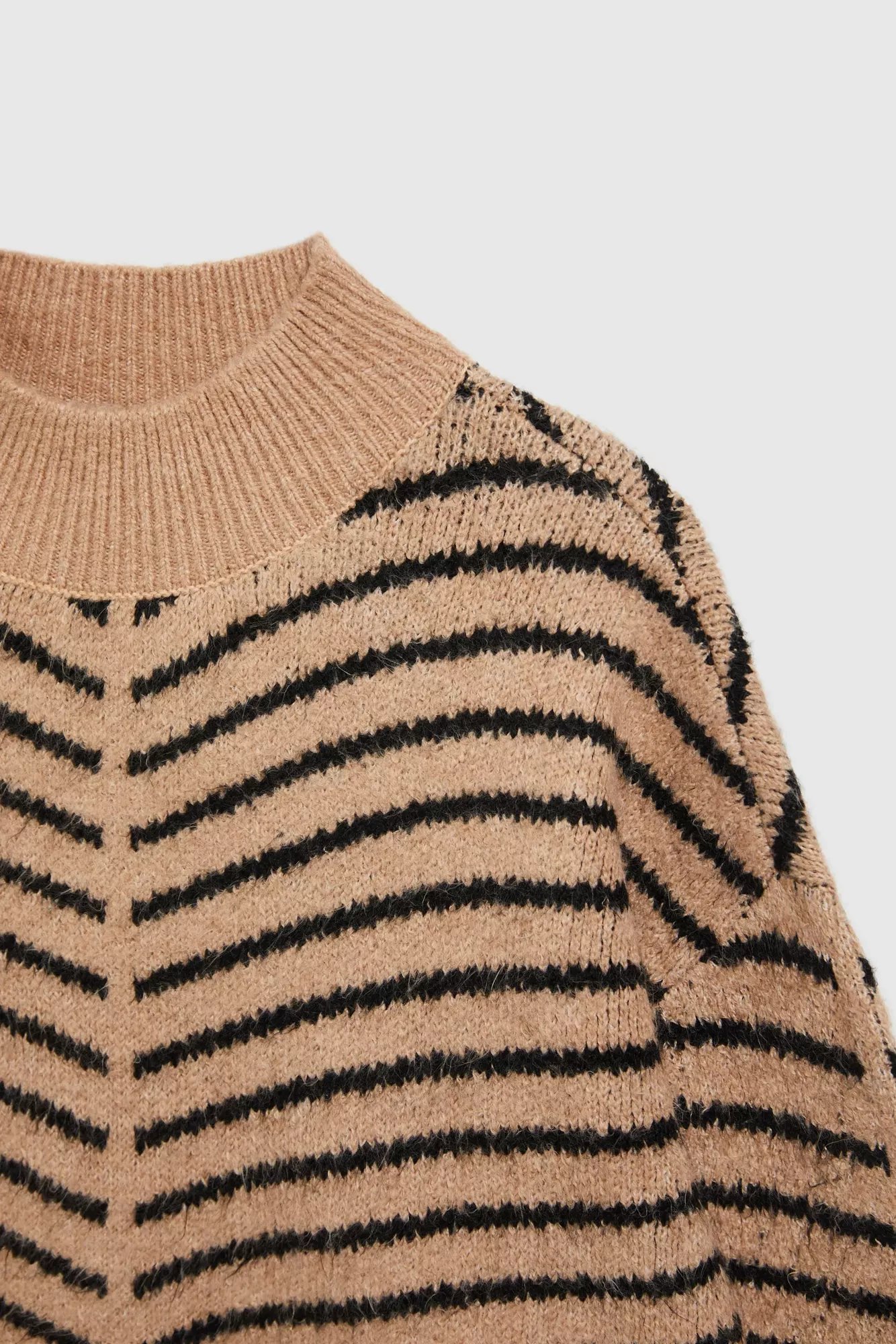 Marisse Beige And Black Striped Sweater