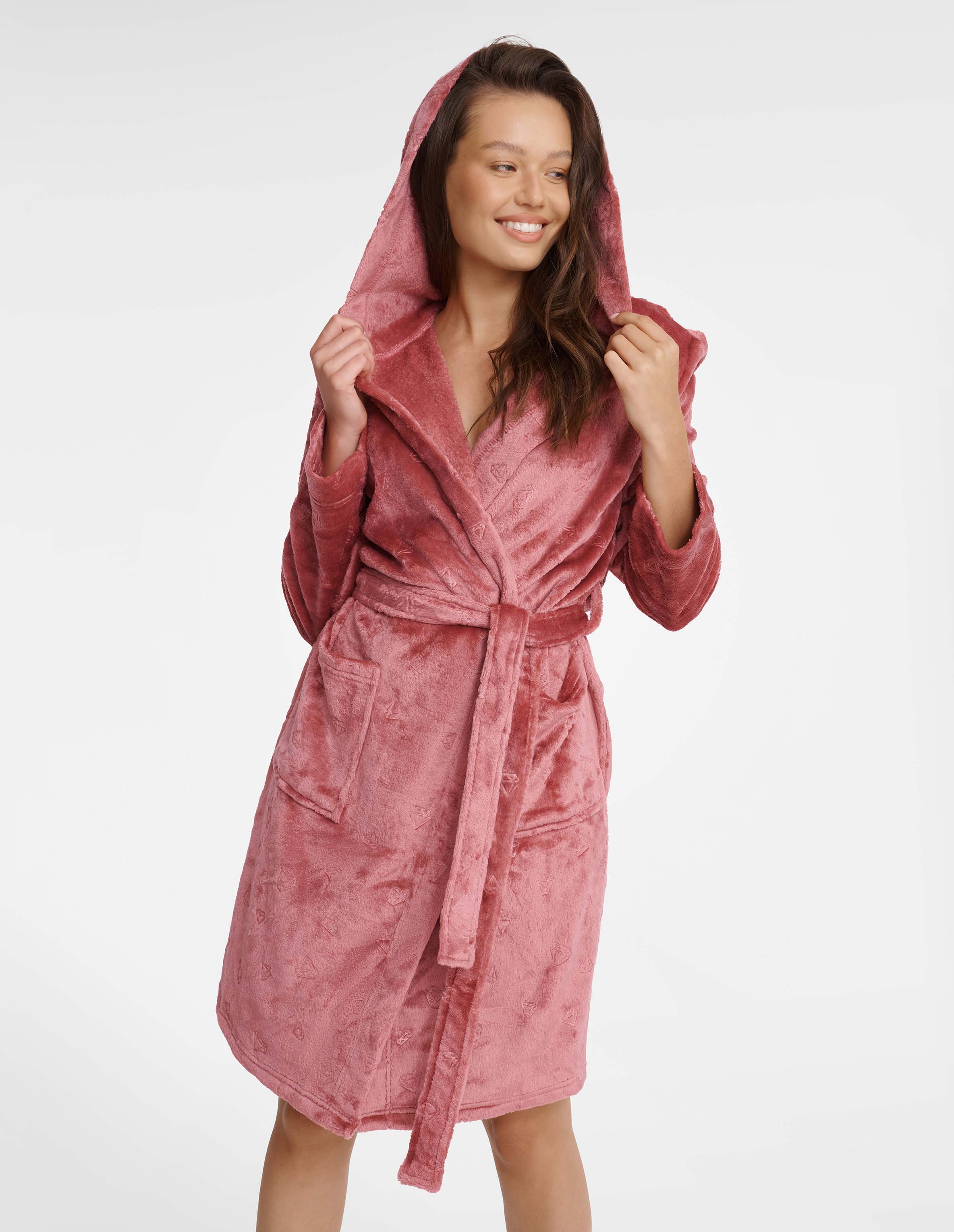Shiny bathrobe 41066-39X pink-pink