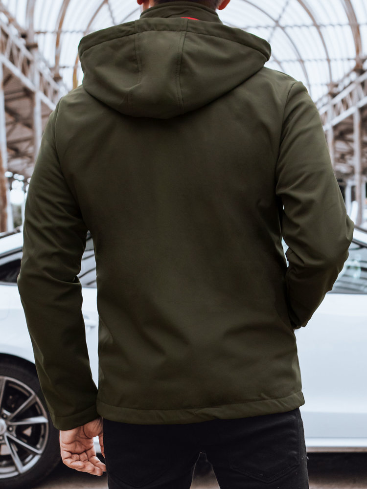 Men's softshell jacket with hood, Dstreet green