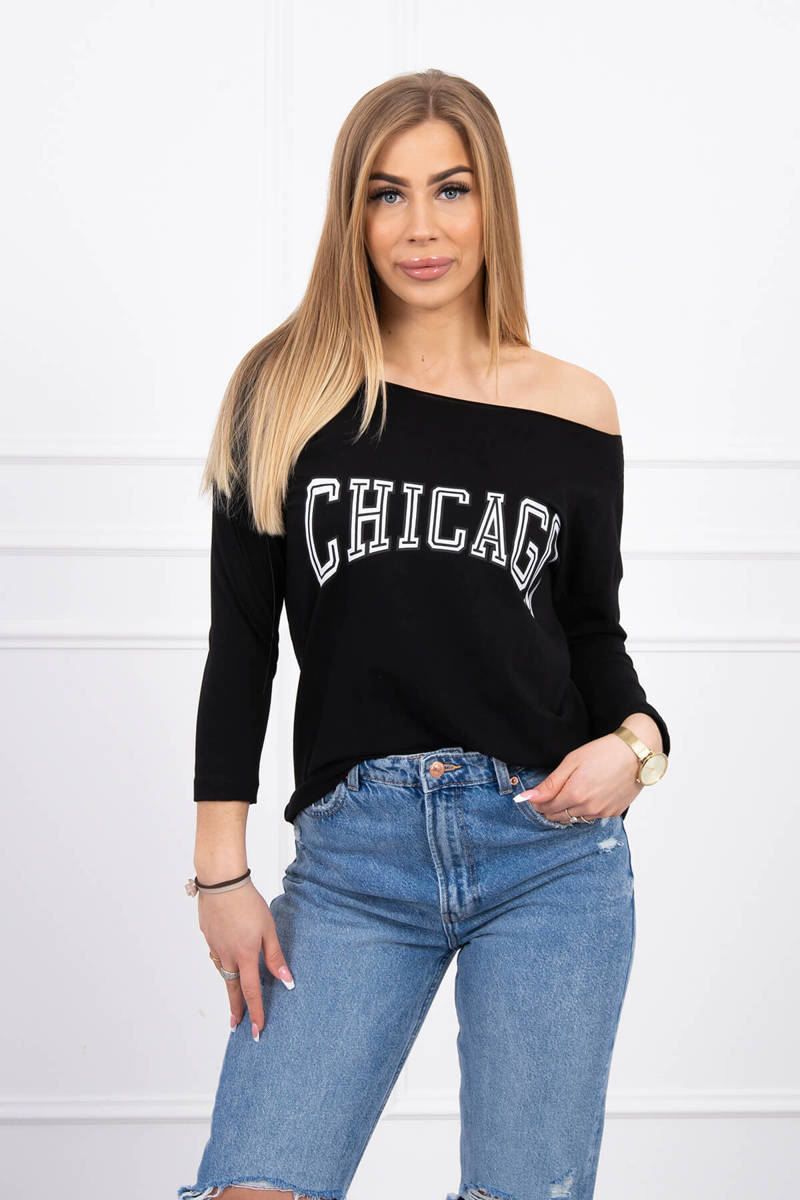 Blouse with print Chicago black