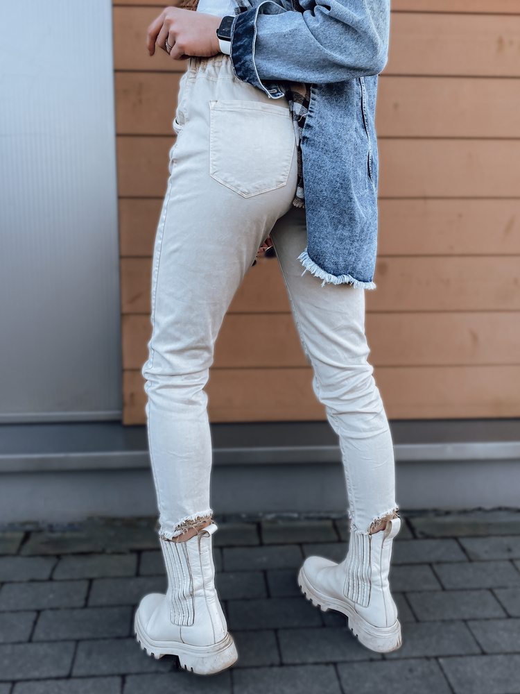 Pantaloni de damă DStreet Beige