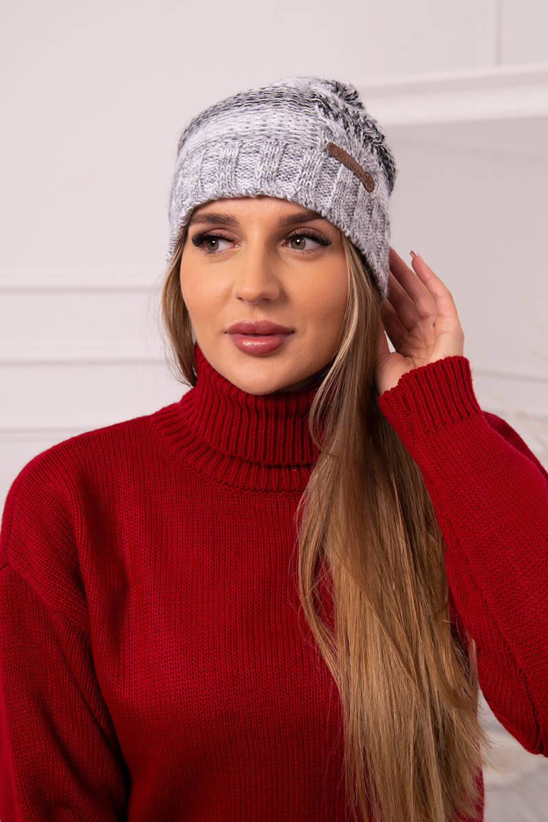 Cap with fleece Monika K256 black+grey