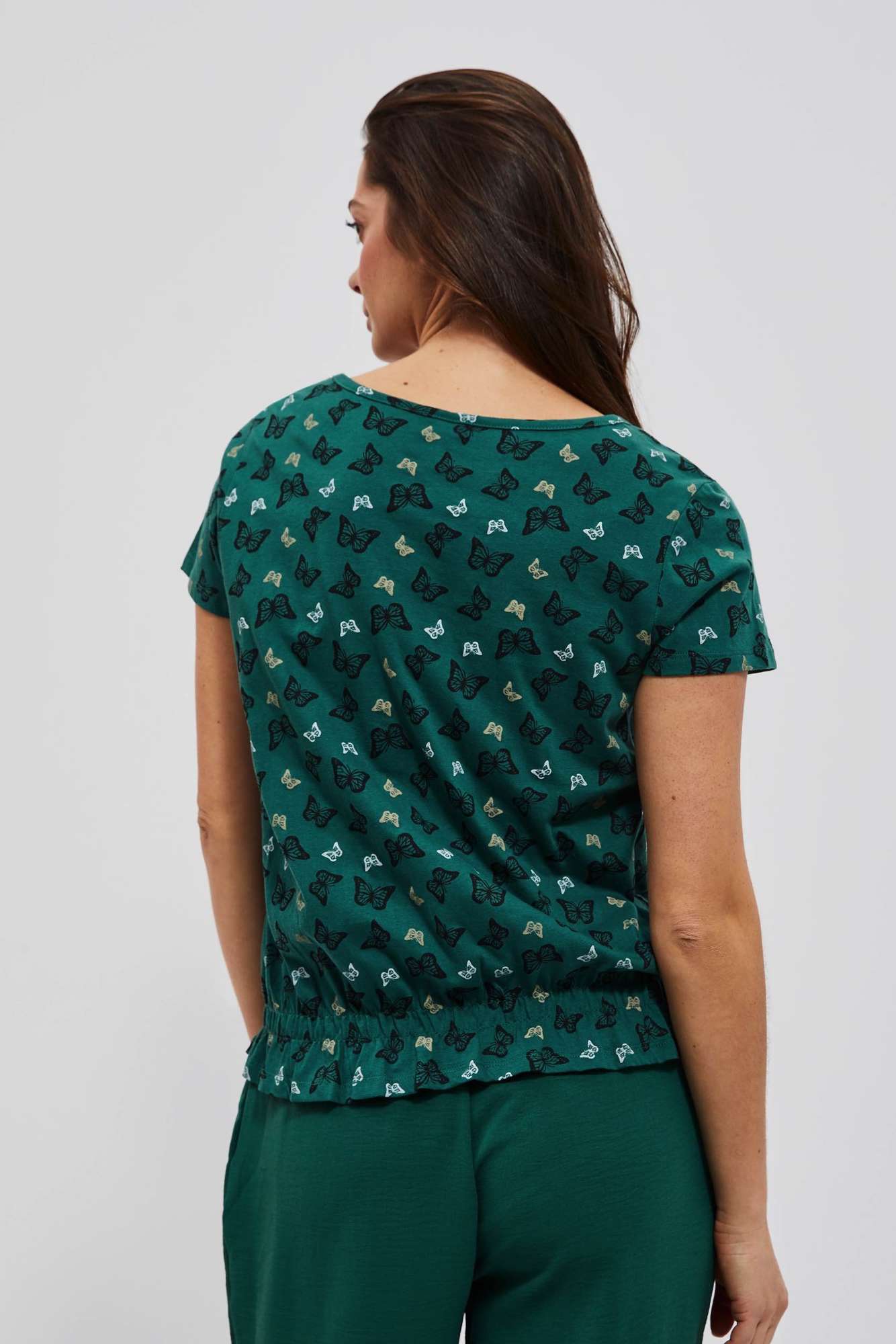 WOMEN'S T-SHIRT L-TS-4054 PALM LEAF