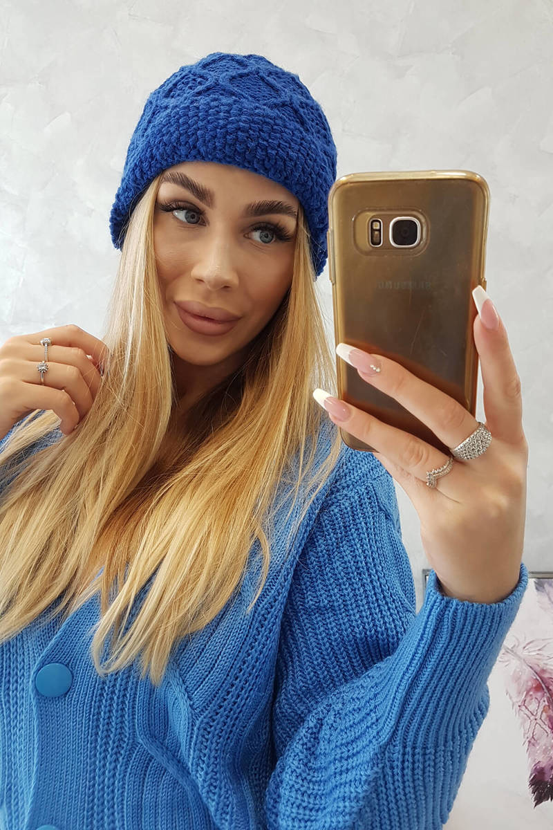 Cap with fleece Roma Bis K235 purple-blue