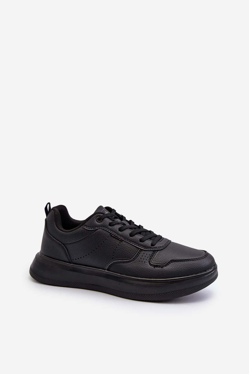 PE1 Lightweight Men's Platform Sneakers In Black Eco Leather Uziran