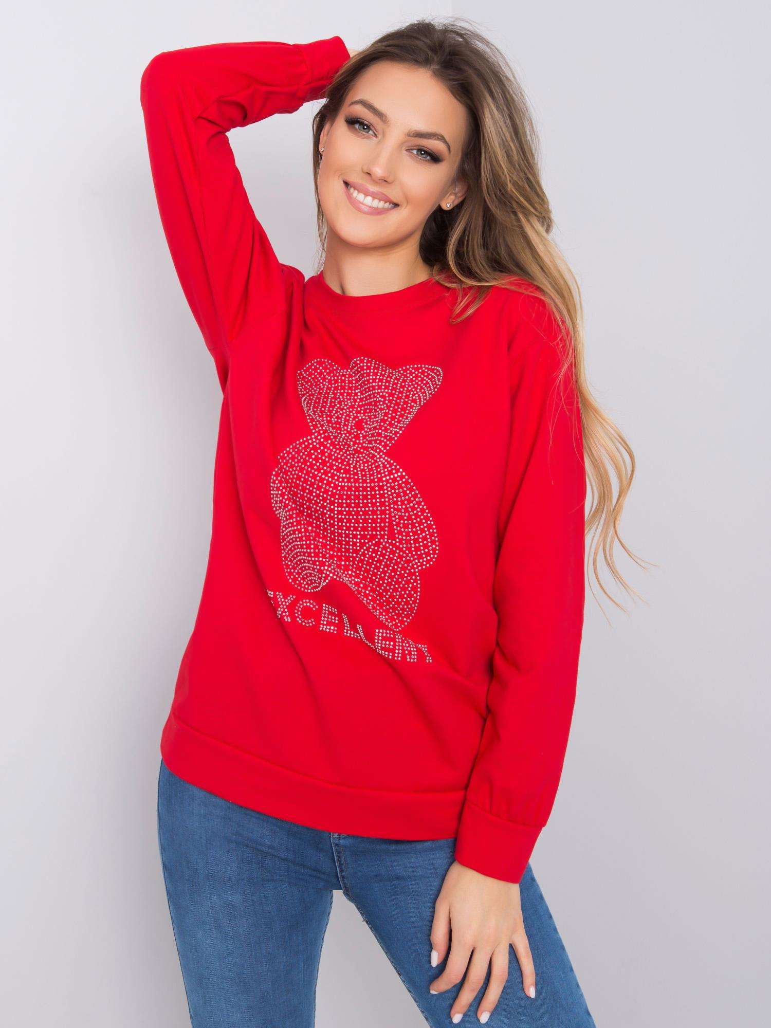 Women's Red Sweatshirt With Application