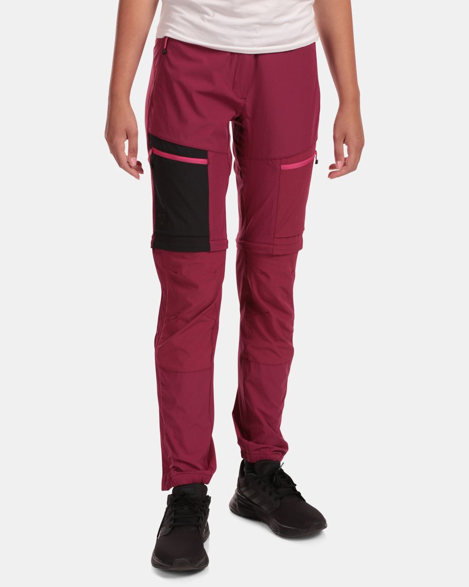 Women's outdoor detachable trousers Kilpi HOSIO-W Dark red