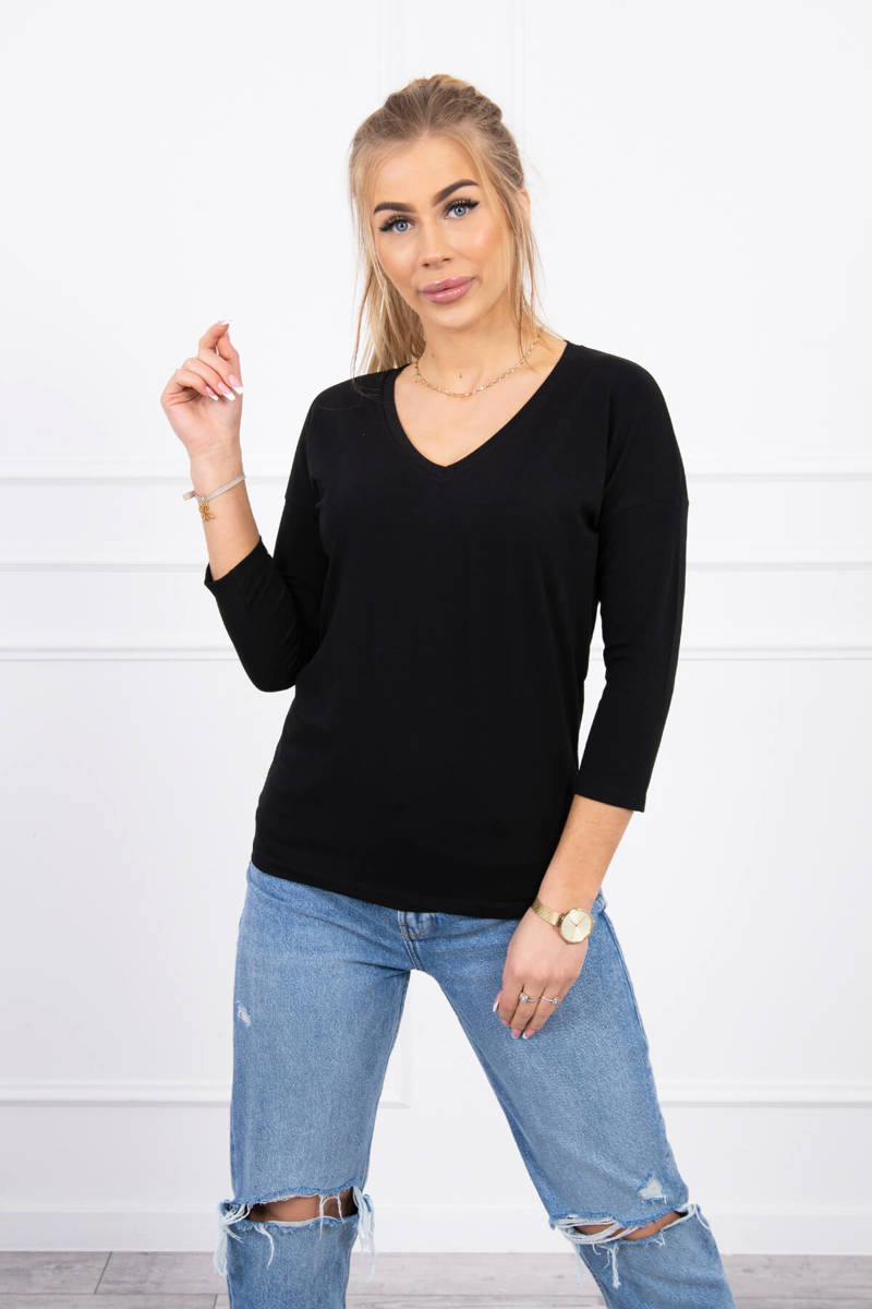 Black Blouse With V-neck