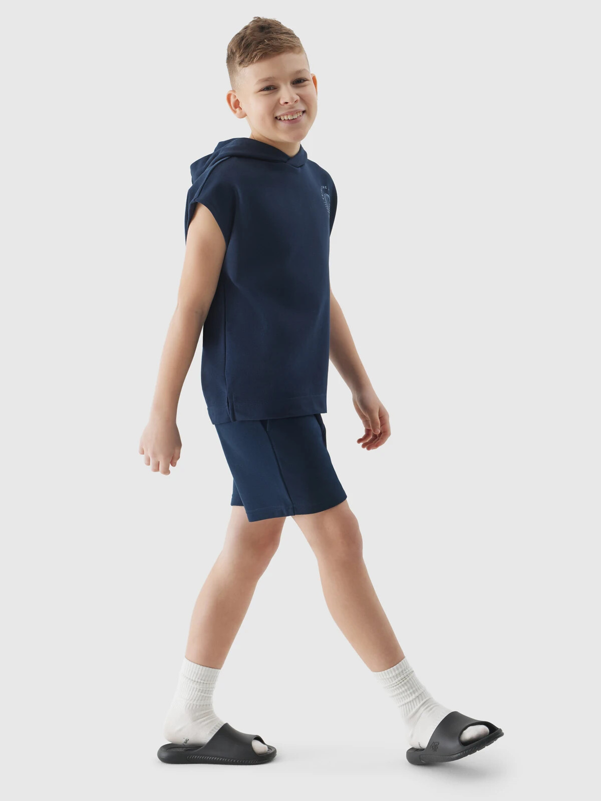 Boys&#039; 4F Hooded Sweatshirt - Dark Blue