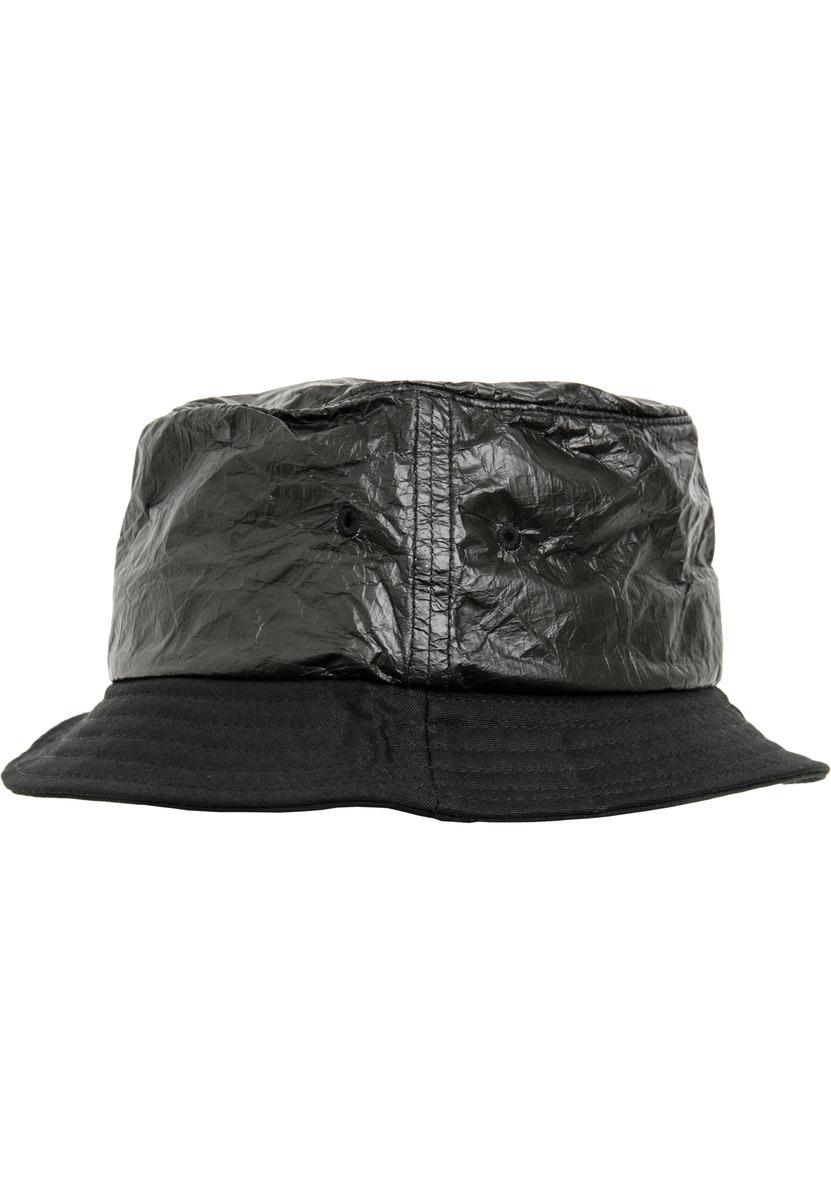 Încrețită hârtie Bucket Hat negru