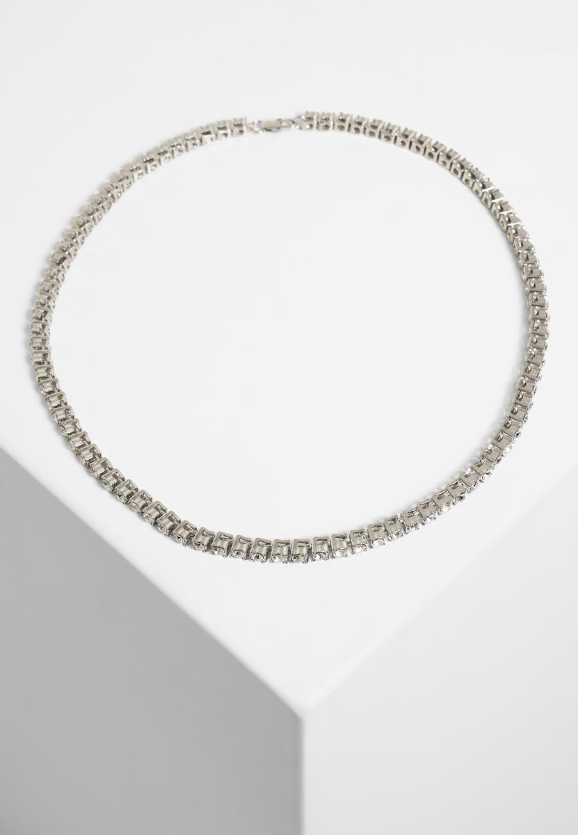 Silver Necklace With Rhinestones