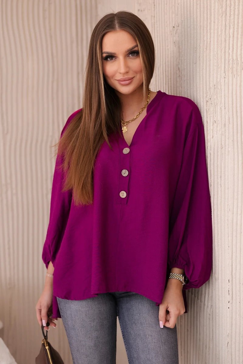 Viscose blouse with a longer plum back