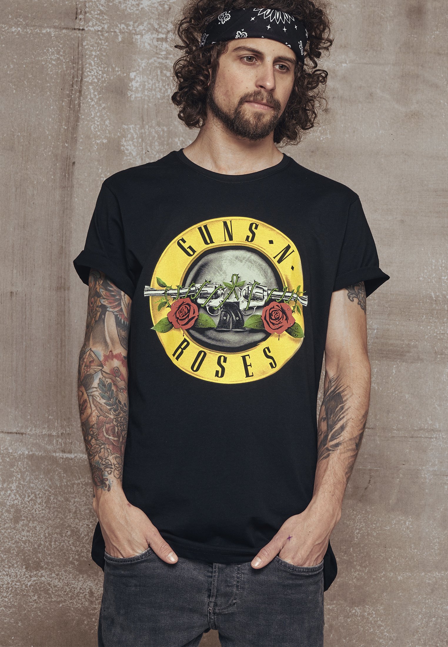 Levně Černé tričko s logem Guns n' Roses