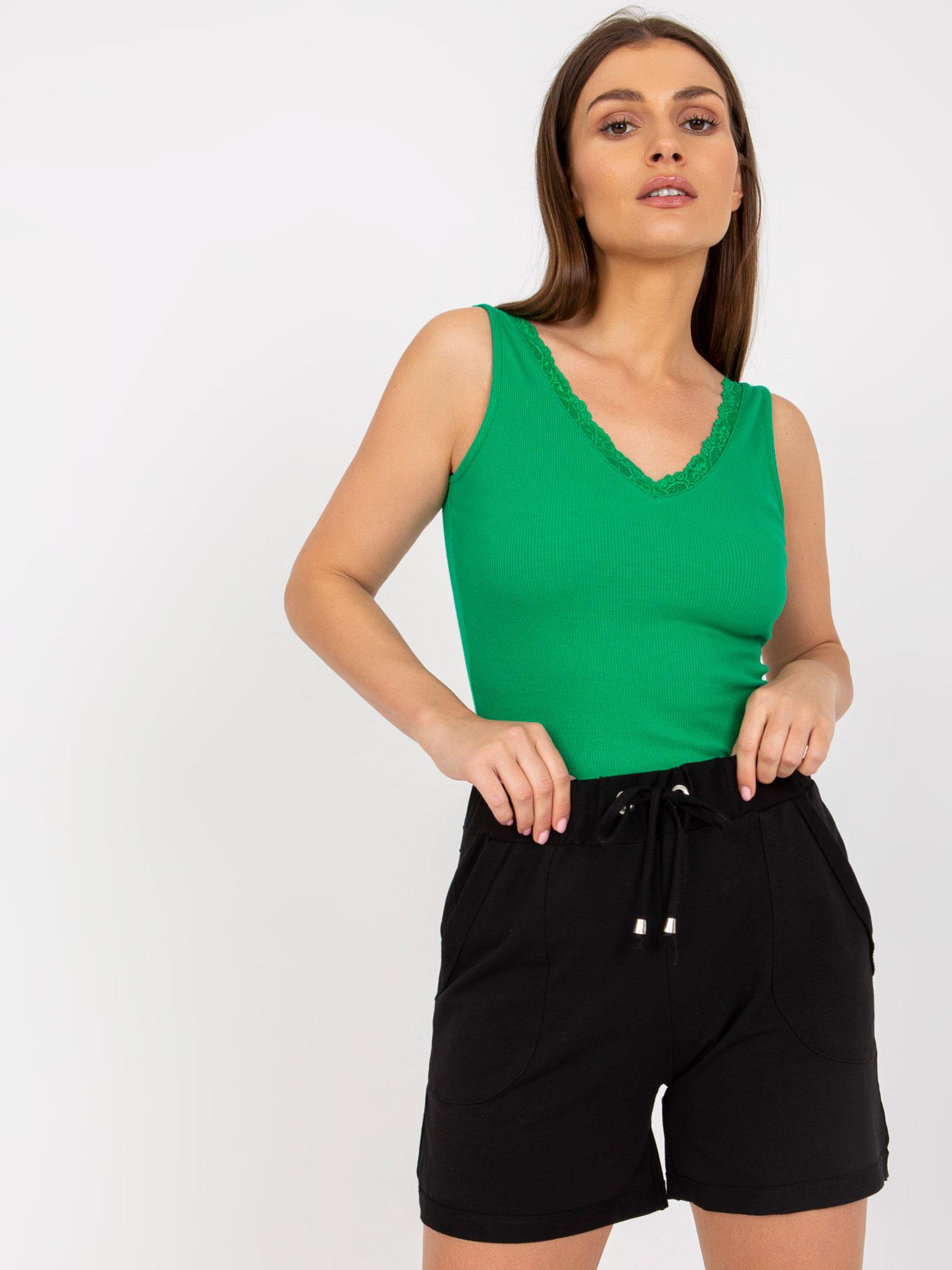 Dark Green Narrow Striped Top RUE PARIS