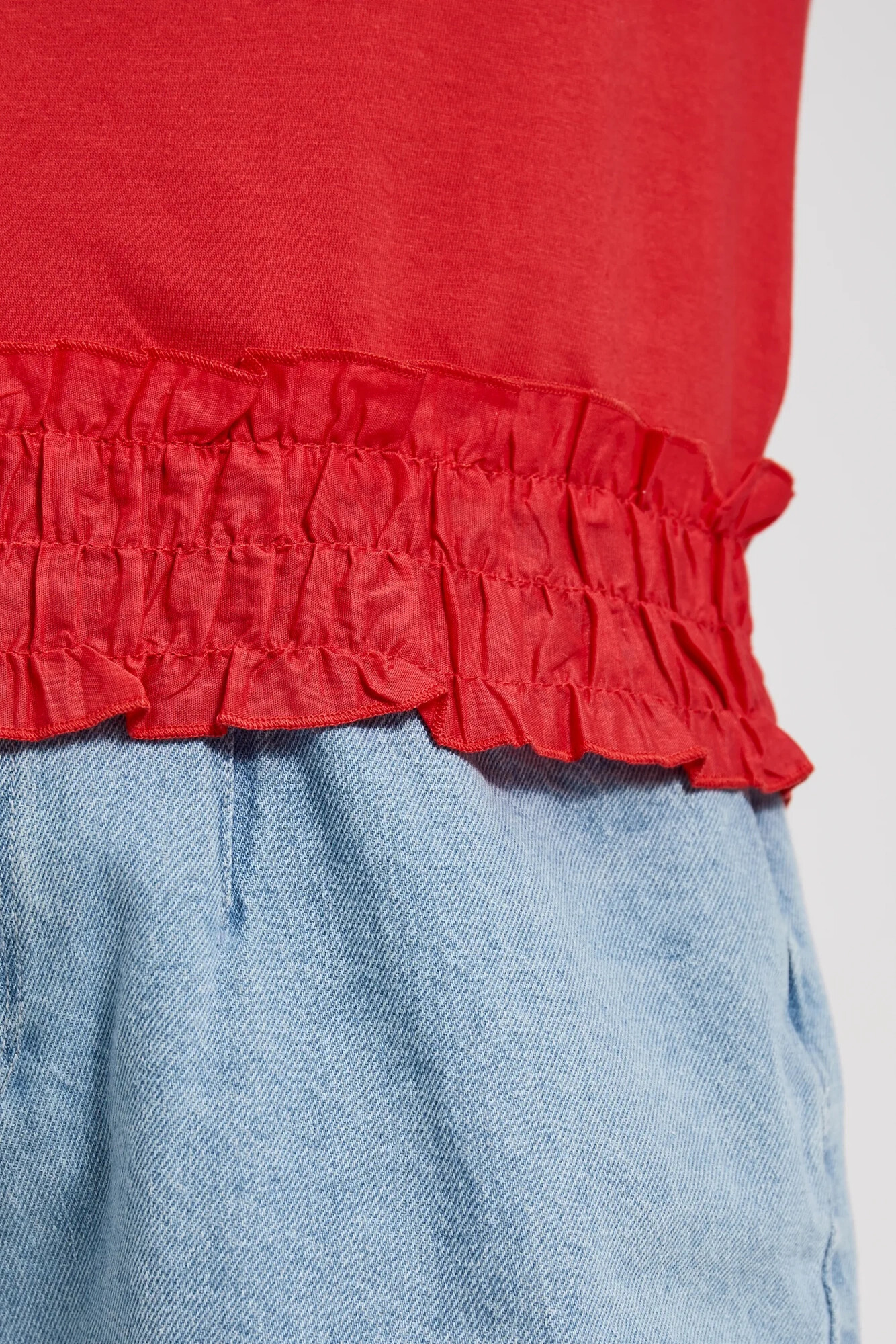 Women's T-shirt with elastic waistband MOODO - red