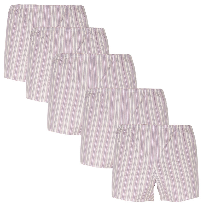 5PACK classic men's shorts Foltýn brown with stripes