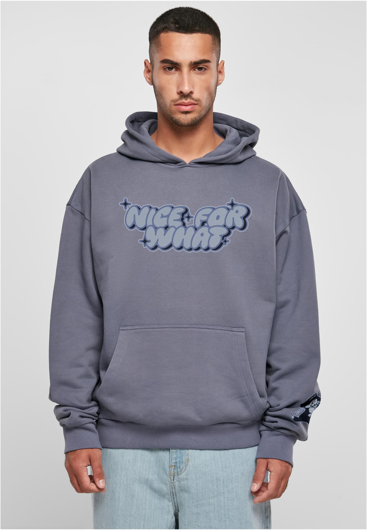 Men's Sweatshirt Nice For What Ultra Heavy Oversize Hoodie - Blue