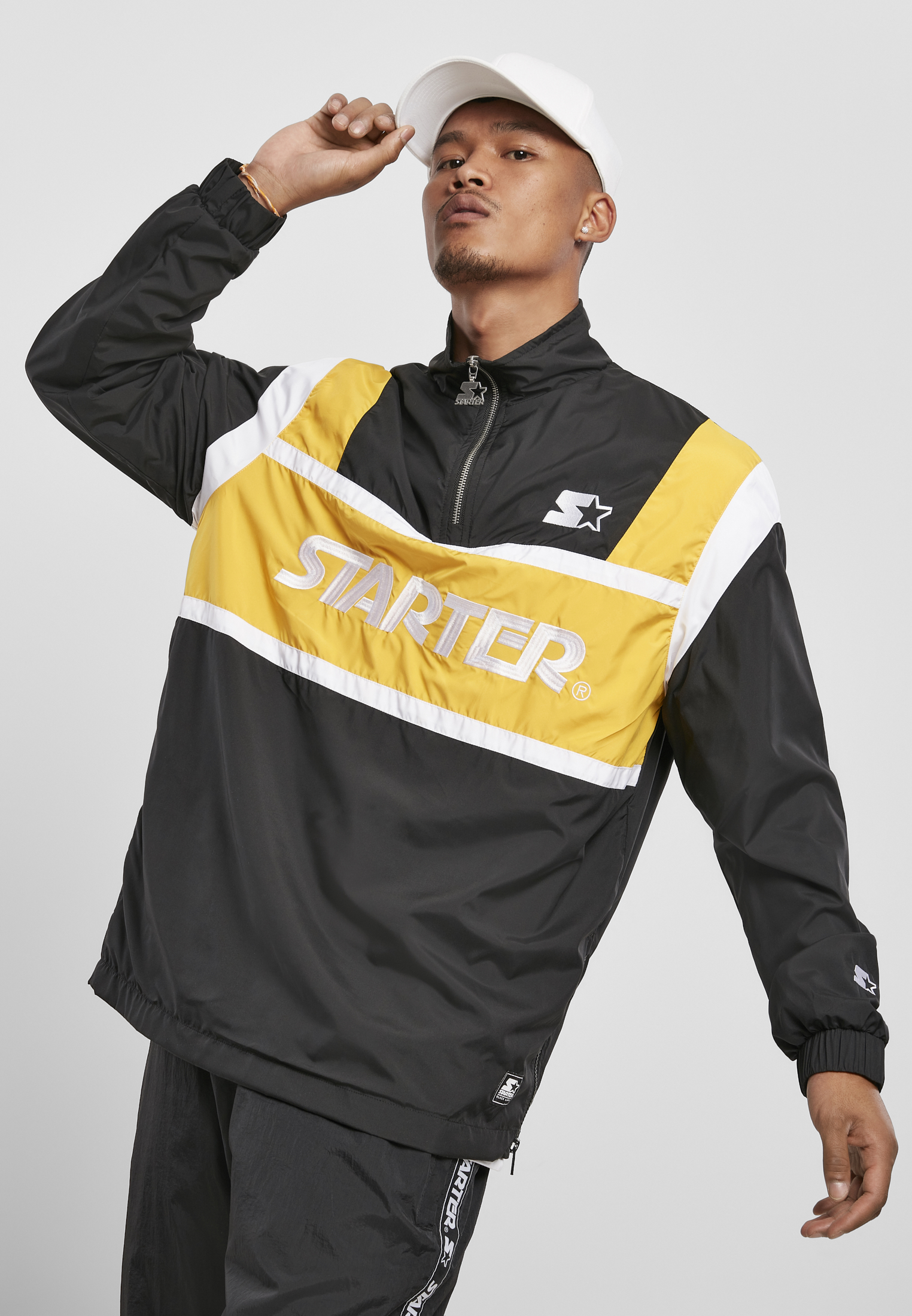 Starter Half Zip Retro Jacket Black/Gold/White