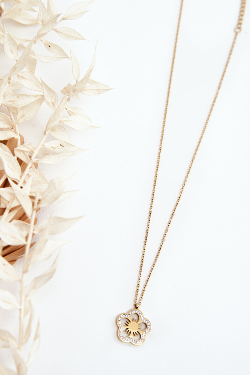 Women's necklace with golden flower