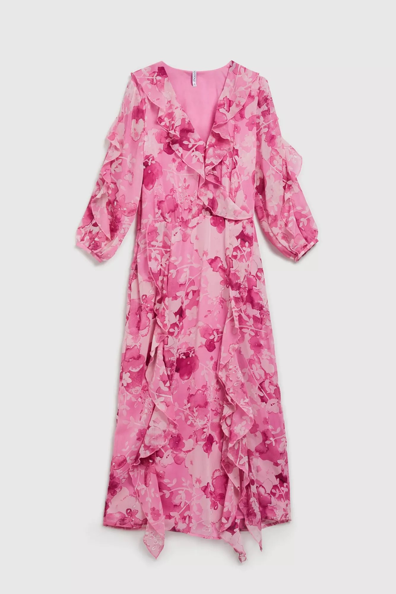 Levně Dámské vzorované šaty MOODO - růžové