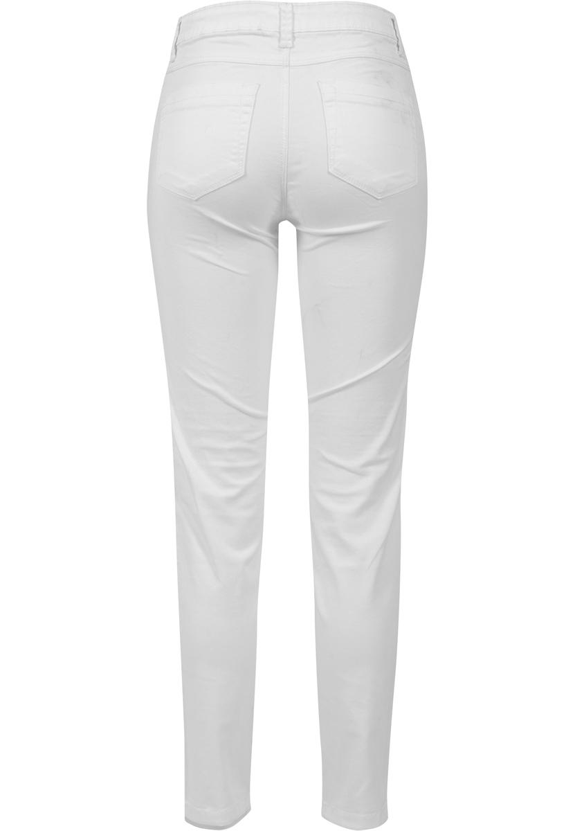 Doamnelor Stretch Biker Pantaloni alb