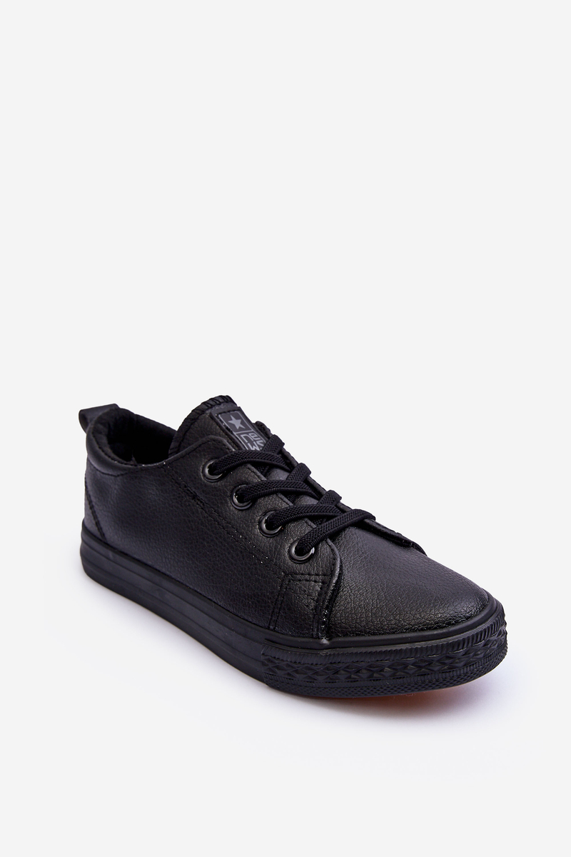 Children's leather sneakers black poliana