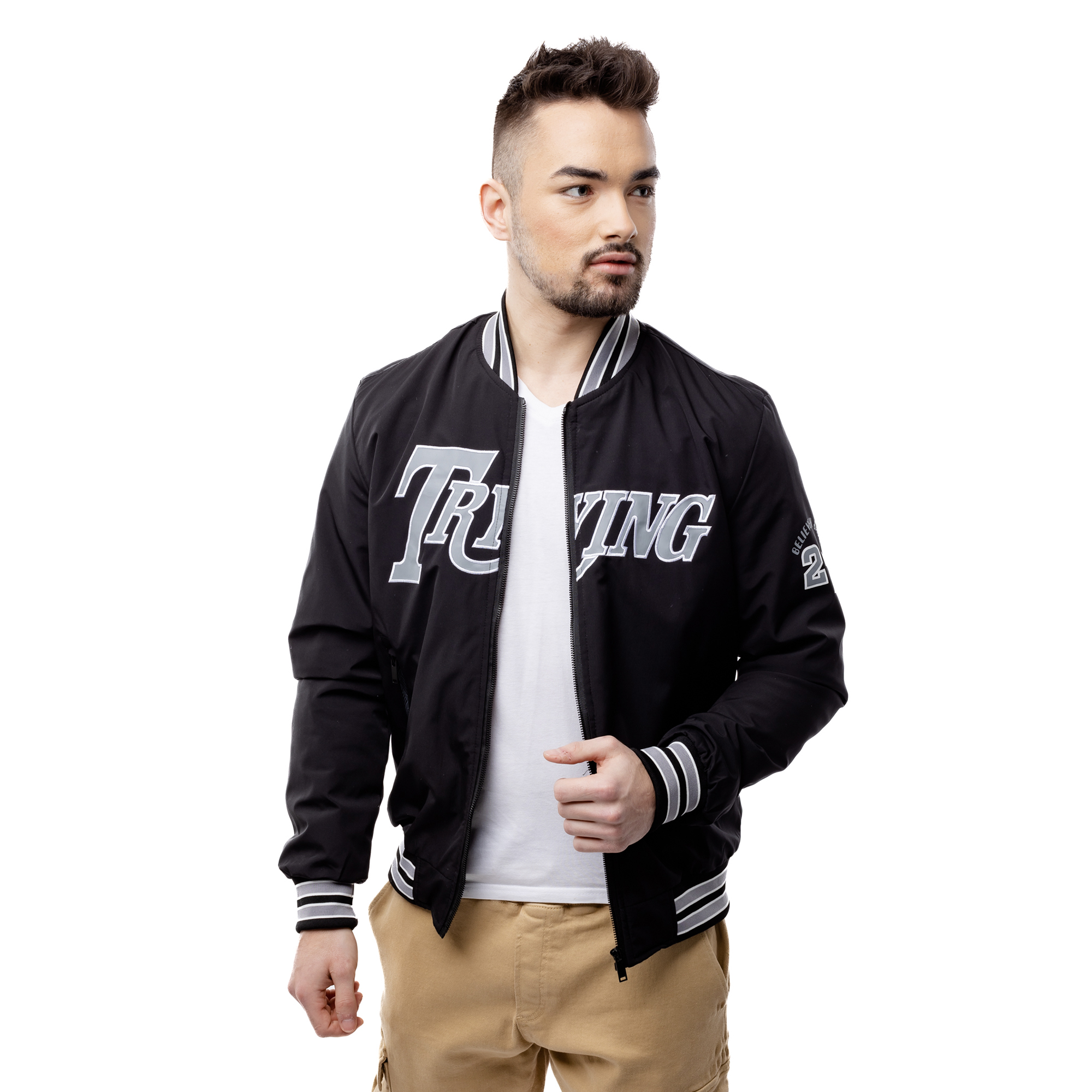 Men&#039;s Baseball Jacket GLANO - Black