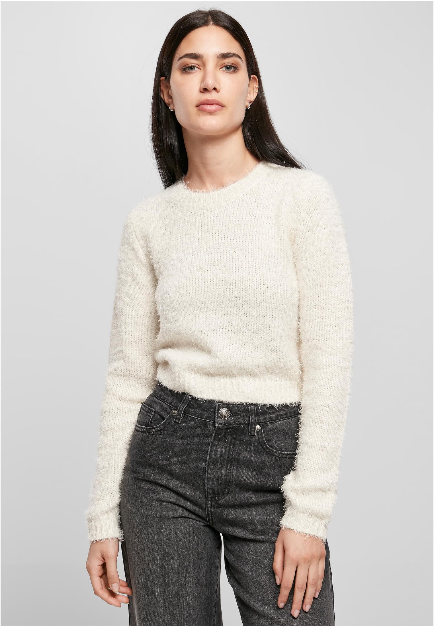 Women's Feather Sweater With White Sand