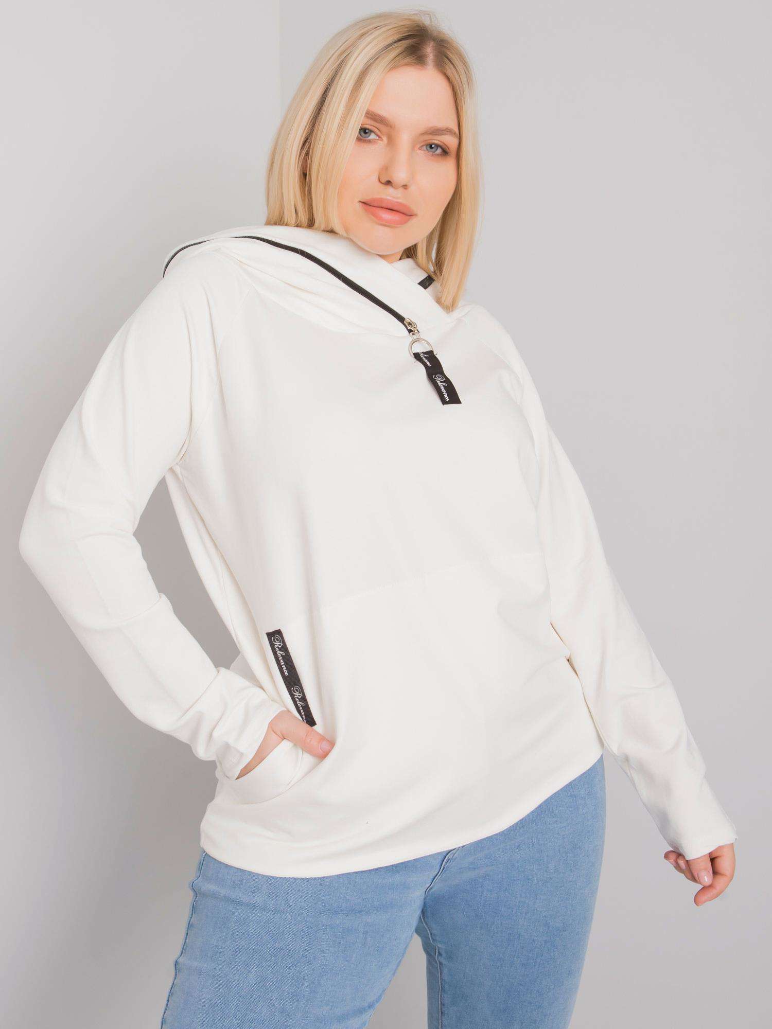 Cotton Sweatshirt Ecru Plus Sizes