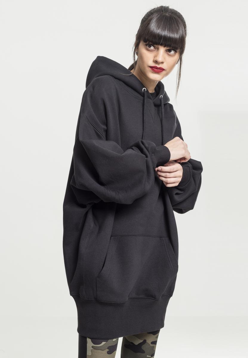 Women's Long Oversize Hooded Jacket Black