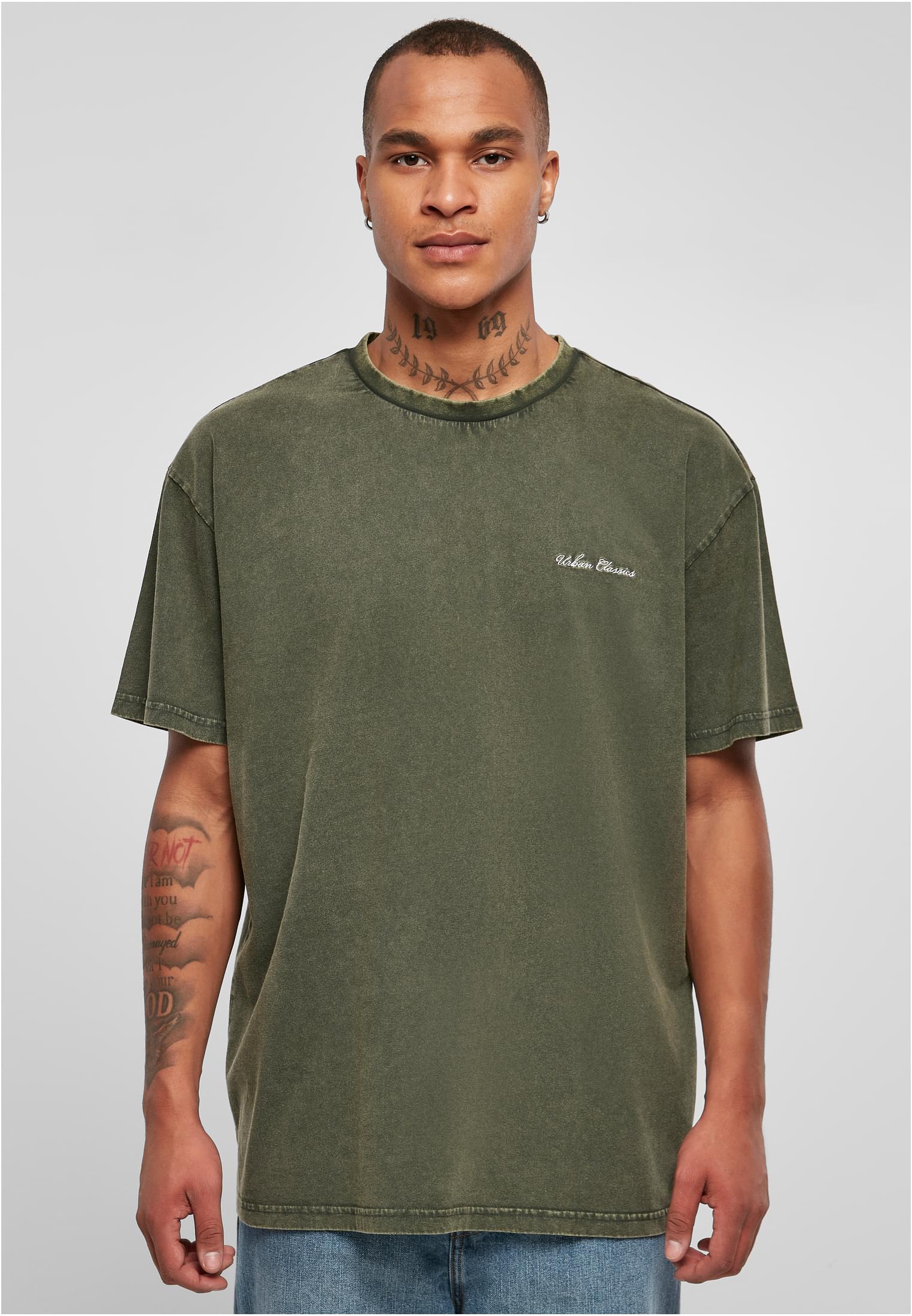 Oversized Small Embroidery Tee Bottlegreen