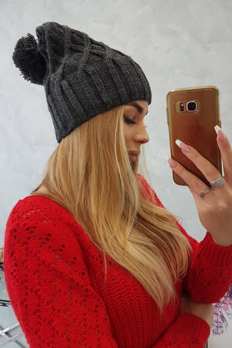 Cap with fleece Milano K203 graphite