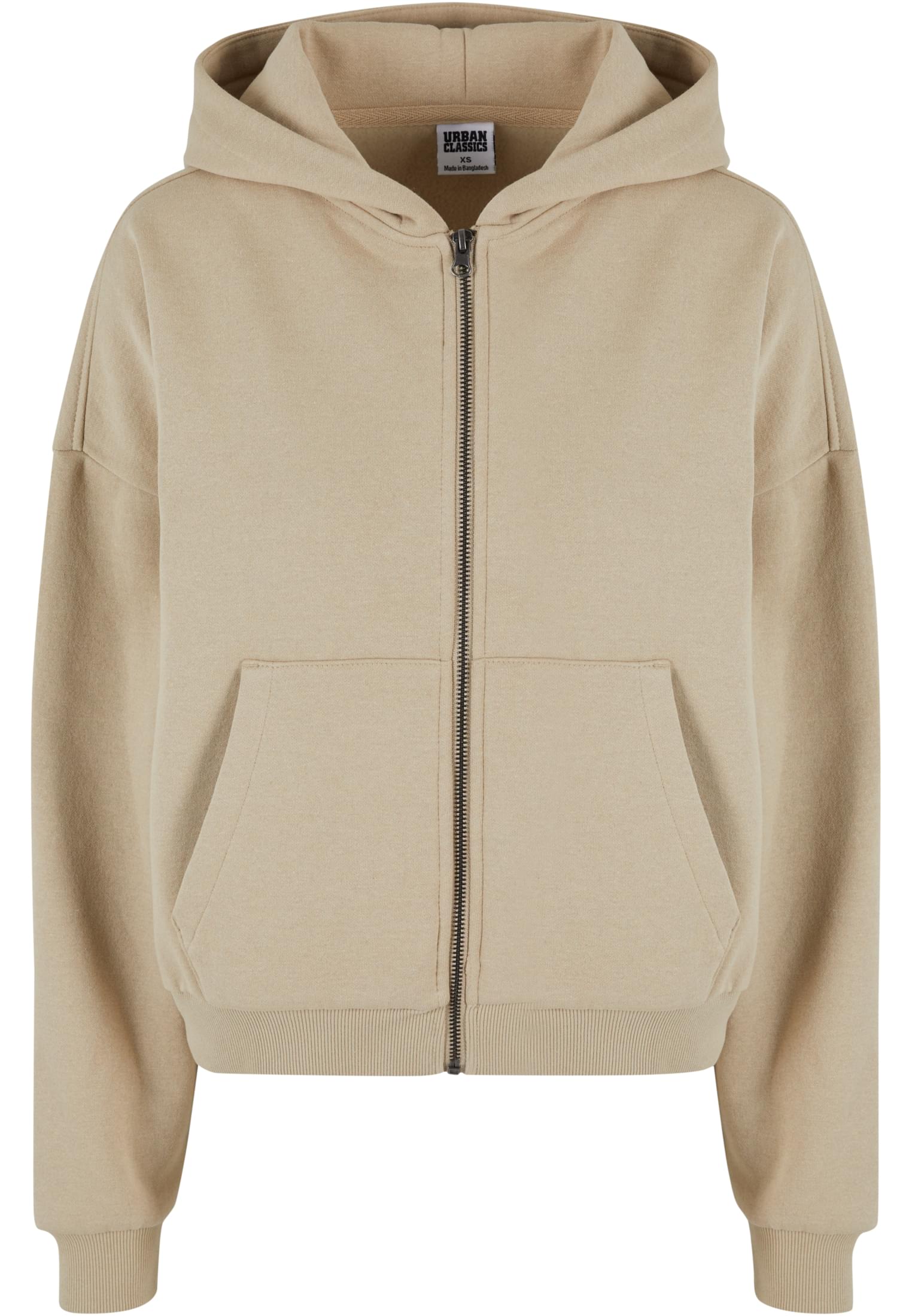 Women's Boxy Zip Hoody - Beige