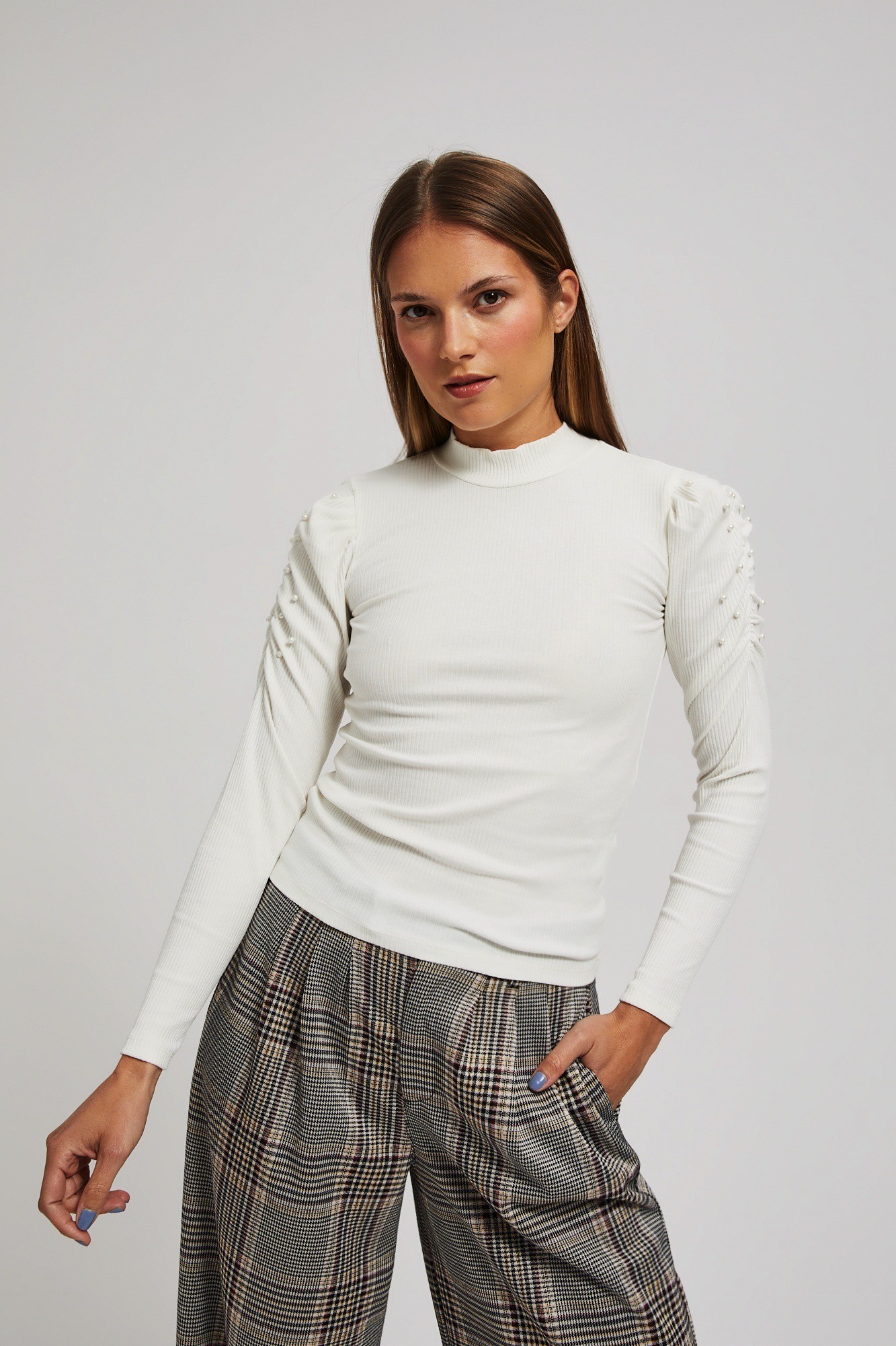 Puff sleeve blouse - white || - ecru